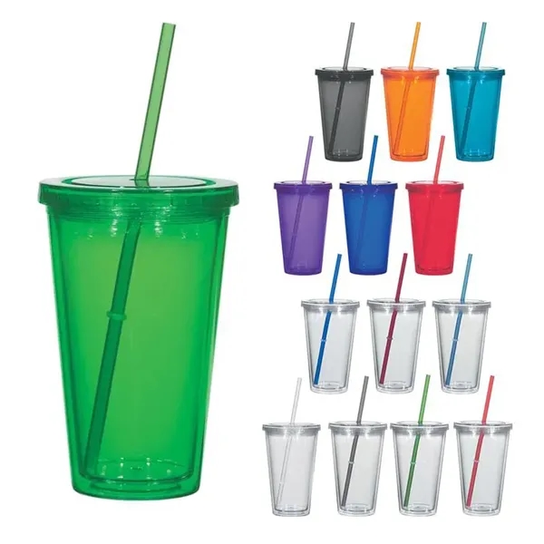 Translucent Purple color option for 16 Oz. Double Wall Acrylic Tumbler With Straw