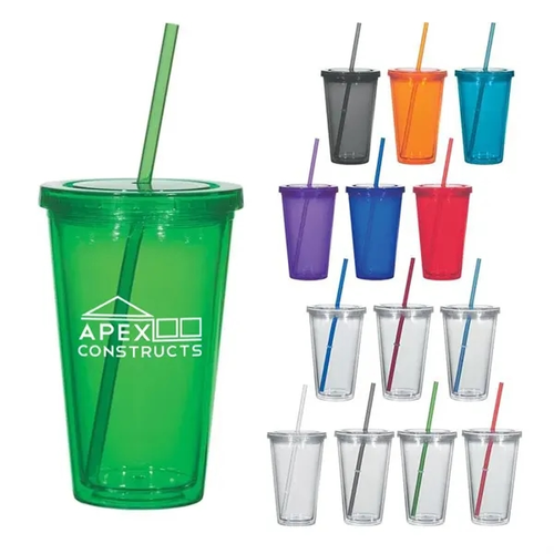 Main photo of 16 Oz. Double Wall Acrylic Tumbler With Straw