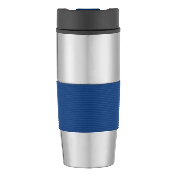 Silver With Blue color option for 18 Oz. Stainless Steel Gripper Bottle