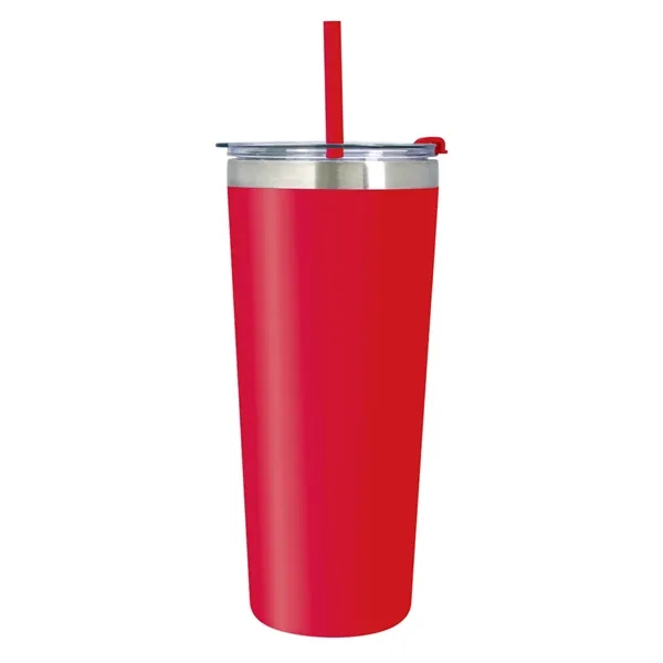 Red color option for 24 Oz. Two Tone Mountain Tumbler With Straw