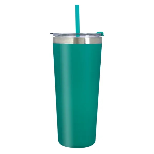 Teal color option for 24 Oz. Two Tone Mountain Tumbler With Straw
