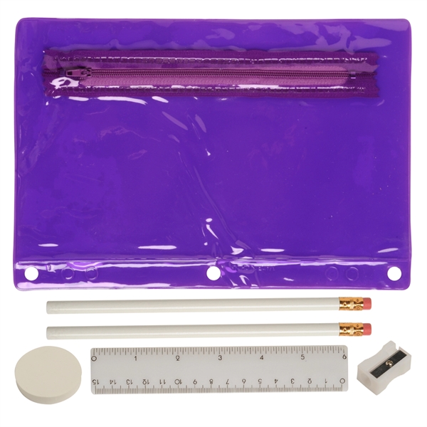 Translucent Purple color option for Translucent Deluxe Back To School Kit   Imprinted Contents