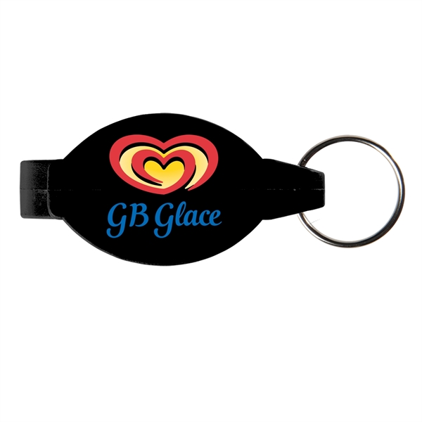 Black color option for Elliptical Bottle Opener Beverage Wrench With Keychain