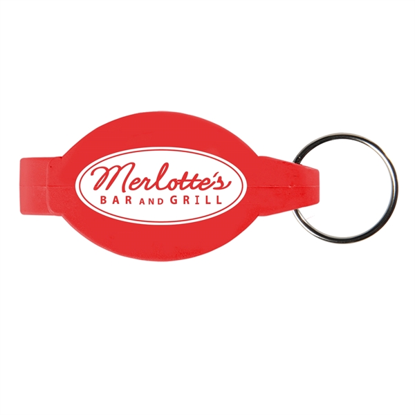 Red color option for Elliptical Bottle Opener Beverage Wrench With Keychain
