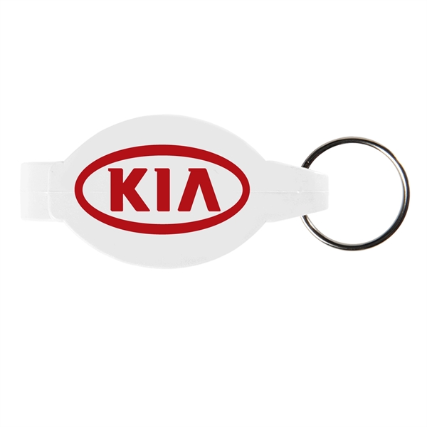 White color option for Elliptical Bottle Opener Beverage Wrench With Keychain