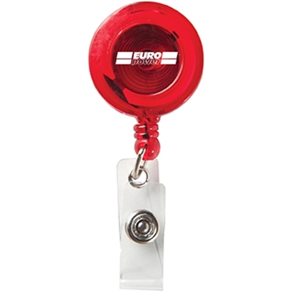Translucent Red color option for Round Secure A Badge Reel With Alligator Clip
