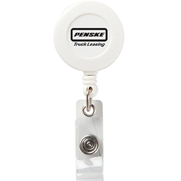 White color option for Round Secure A Badge Reel With Alligator Clip