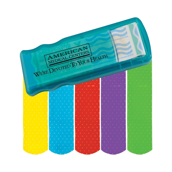 Translucent Aqua color option for Bandage Dispenser With Colored Bandages