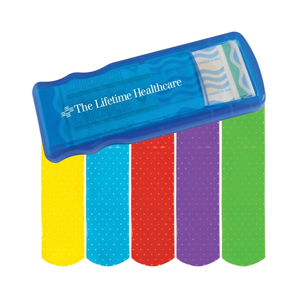 Translucent Blue color option for Bandage Dispenser With Colored Bandages