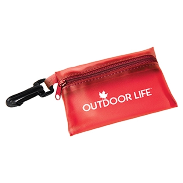 Translucent Red color option for Mini First Aid Kit With Carabiner
