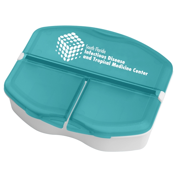 Translucent Aqua color option for 3 Compartment Pill Box   Tri Minder