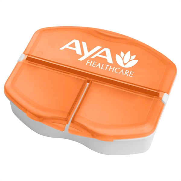 Translucent Orange color option for 3 Compartment Pill Box   Tri Minder