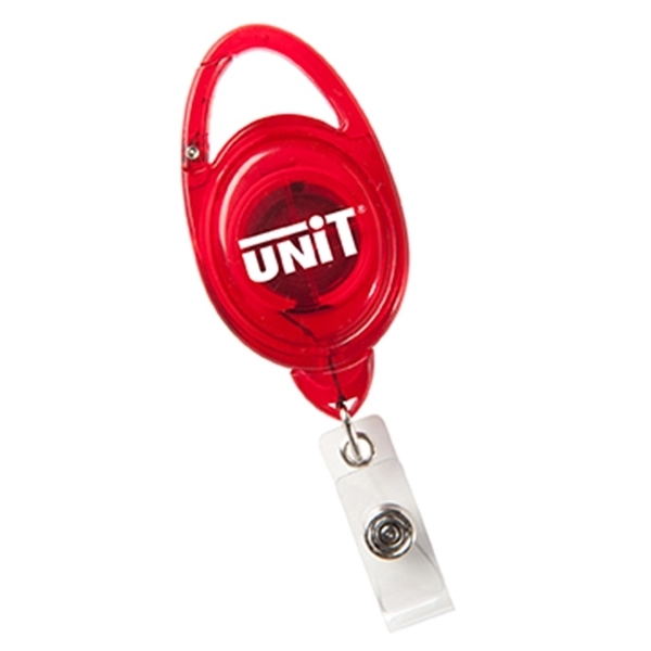 Translucent Red color option for Clip On Retractable Badge Holder Reel