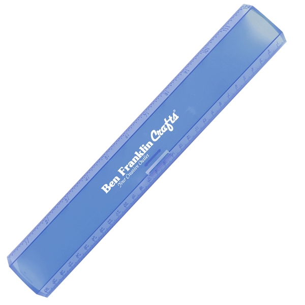Translucent Blue color option for 12" Plastic Ruler