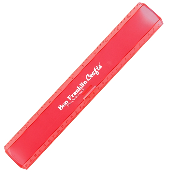 Translucent Red color option for 12" Plastic Ruler