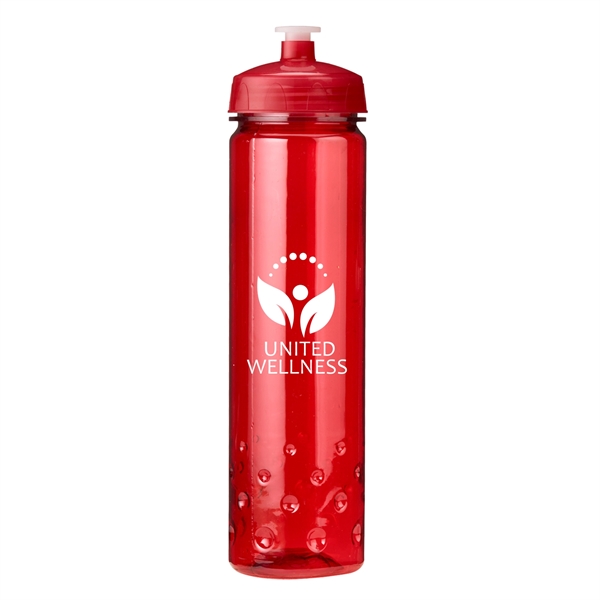 Translucent Red color option for 24 Oz Plastic Sports Water Bottle