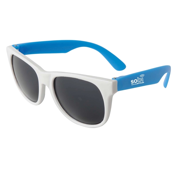 Neon Blue color option for Neon Sunglasses   White Frame