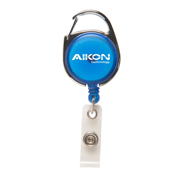 Translucent Blue color option for Retractable Badge Holder With Carabiner