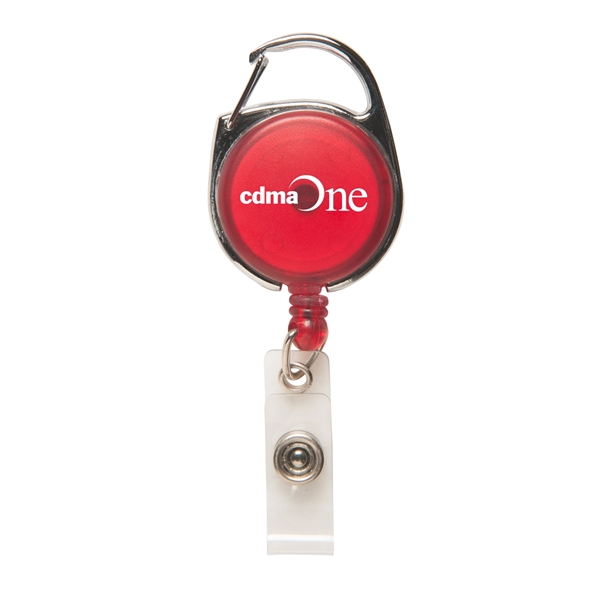 Translucent Red color option for Retractable Badge Holder With Carabiner