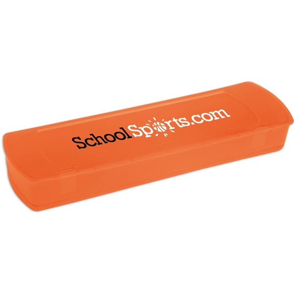 Translucent Orange color option for Plastic School Supply Case