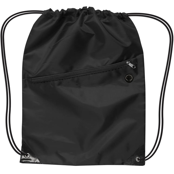 Black color option for Drawstring Sports Backpack With Zipper