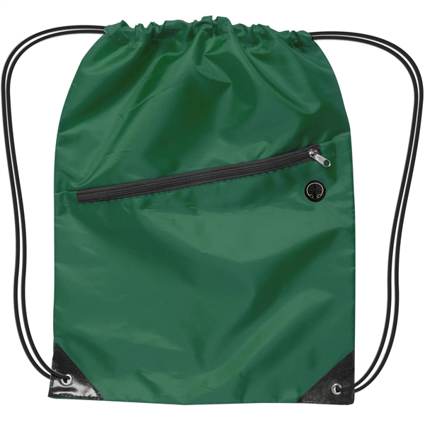 Dark Green color option for Drawstring Sports Backpack With Zipper