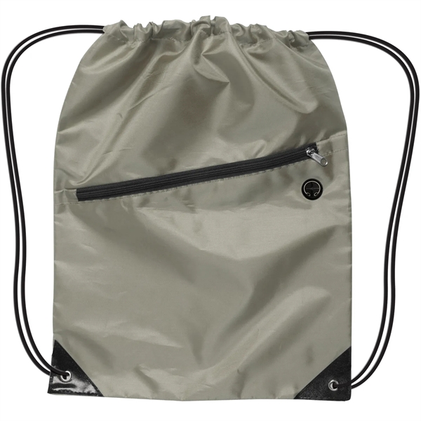 Gray color option for Drawstring Sports Backpack With Zipper