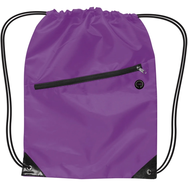 Purple color option for Drawstring Sports Backpack With Zipper