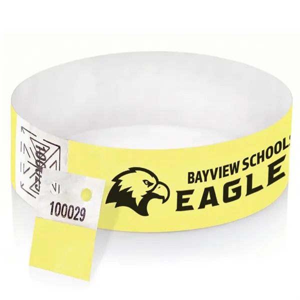 Neon Yellow 393 color option for 1" Tyvek Tear Stub Wristband