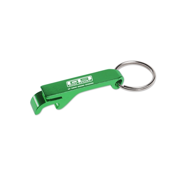 Green color option for Aluminum Beverage Wrench Bottle Opener With Keychain