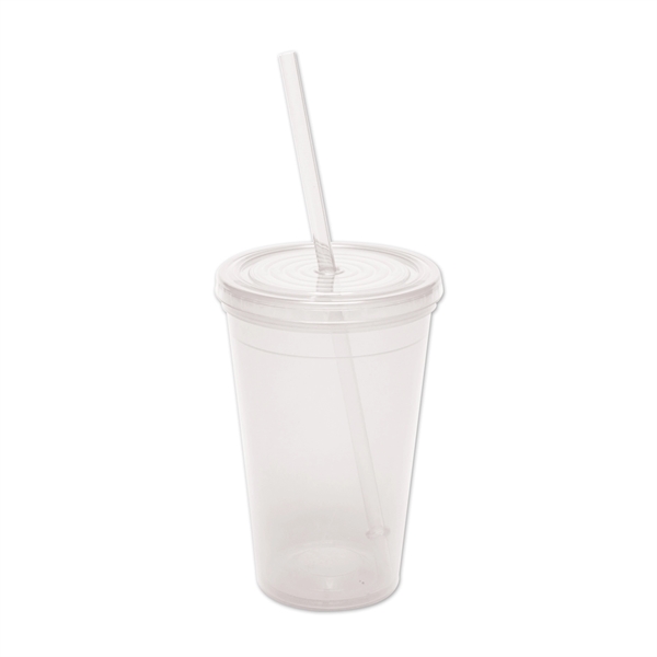 Translucent Clear color option for 16 Oz. Acrylic Travel Tumbler With Lid
