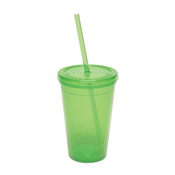 Translucent Lime color option for 16 Oz. Acrylic Travel Tumbler With Lid