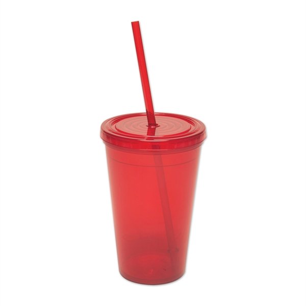 Translucent Red color option for 16 Oz. Acrylic Travel Tumbler With Lid