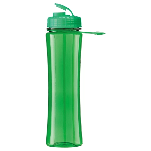 Translucent Green color option for 24 Oz Polysure Exertion Plastic Water Bottle W/Grip
