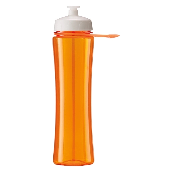 Translucent Orange color option for 24 Oz Polysure Exertion Plastic Water Bottle W/Grip