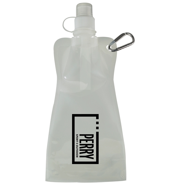 Translucent Clear color option for 16 Oz Collapsible Water Bottle With Carabiner