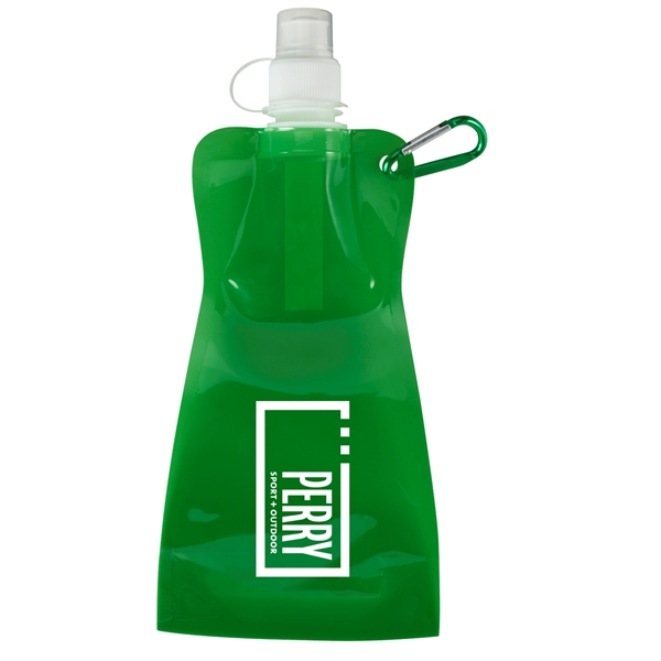 Translucent Green color option for 16 Oz Collapsible Water Bottle With Carabiner