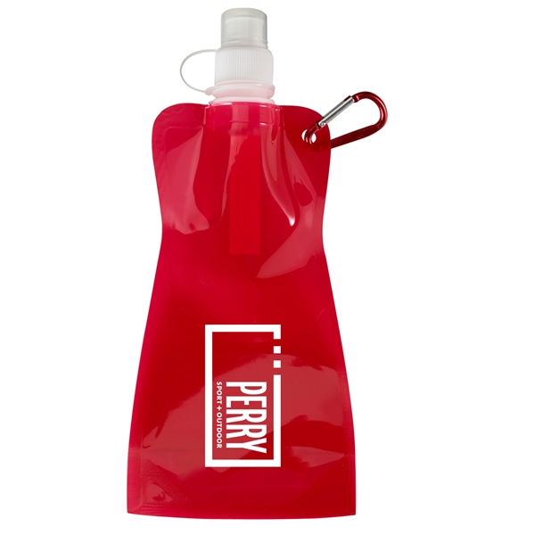 Translucent Red color option for 16 Oz Collapsible Water Bottle With Carabiner