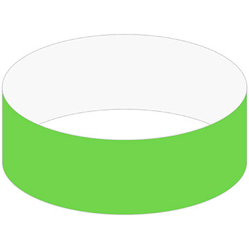 Day Glow Green color option for 1" Tyvek Wristband