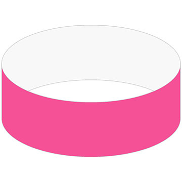 Day Glow Pink color option for 1" Tyvek Wristband