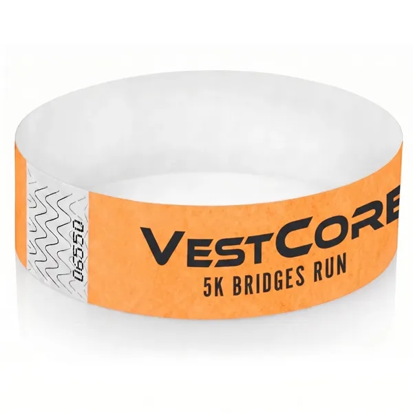 Neon Orange 804 color option for 1" Tyvek Wristband