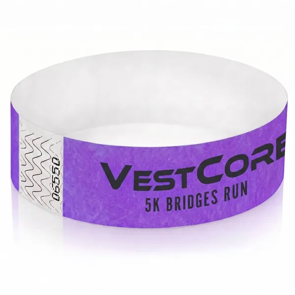 Purple 2665 color option for 1" Tyvek Wristband