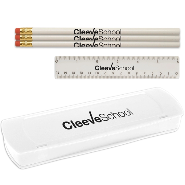 White color option for Usa Back To School Pencil Case Kit
