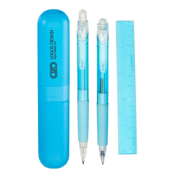 Frost Blue color option for Mechanical Pencil And Pen Set With Ruler