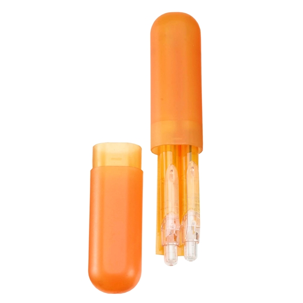 Frost Orange color option for Mechanical Pencil And Pen Set With Ruler