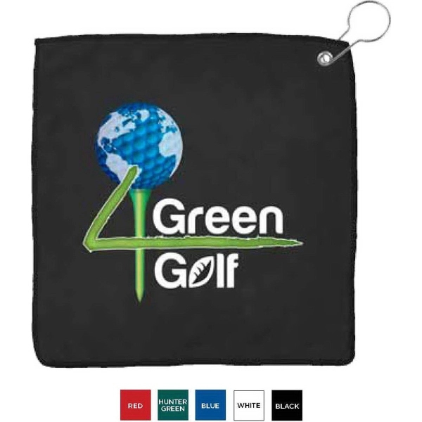 Black color option for Microfiber Golf Towel With Hook