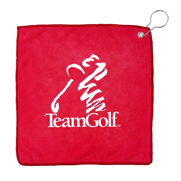 Red color option for Microfiber Golf Towel With Hook