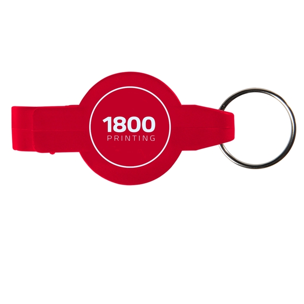 Red color option for Round Bottle Opener Beverage Wrench Keychain