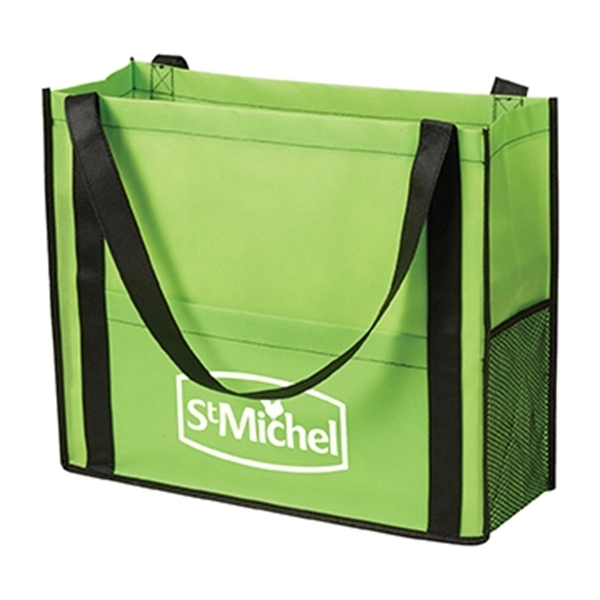 Lime color option for Chandler Non Woven Mesh Tote Bag With Gusset