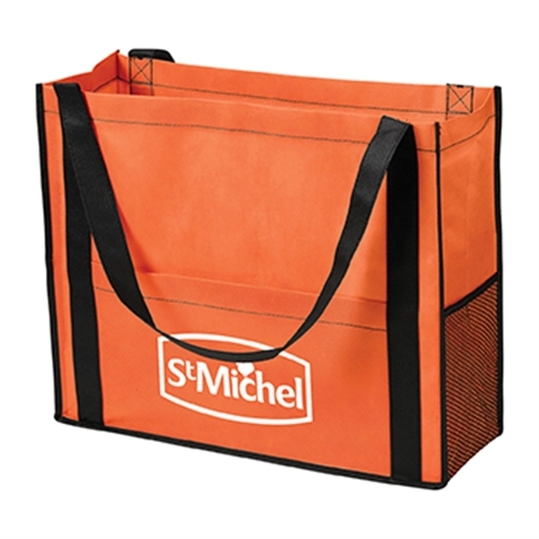 Orange color option for Chandler Non Woven Mesh Tote Bag With Gusset